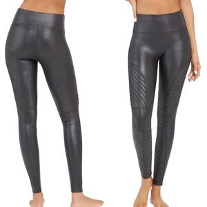 Spanx Faux Leather Moto Leggings Black S